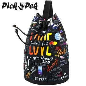 Drawstring Backpack Stylish with Printed Design
